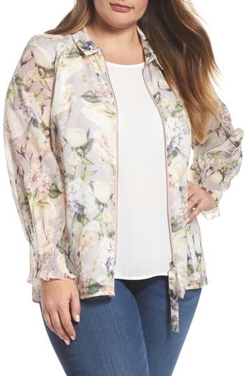 Women's Elvi The Talinum Floral Zip Shirt Us / 8 Uk - Purple