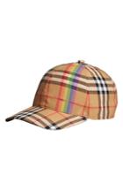 Women's Burberry Rainbow Stripe Vintage Check Baseball Cap -