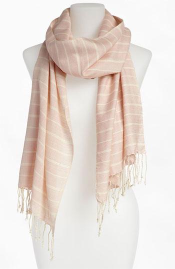 Stephan & Co. 'pastel' Stripe Scarf Womens Light Pink One Size