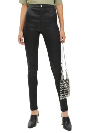 Women's Topshop Tinsel Sequin Side Stripe Jeans W X 30l (fits Like 24w) - Black