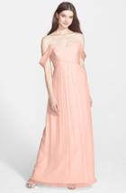 Women's Amsale Convertible Crinkled Silk Chiffon Gown - Pink