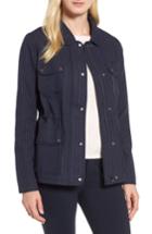 Women's Nordstrom Signature Pinstripe Utility Jacket - Blue
