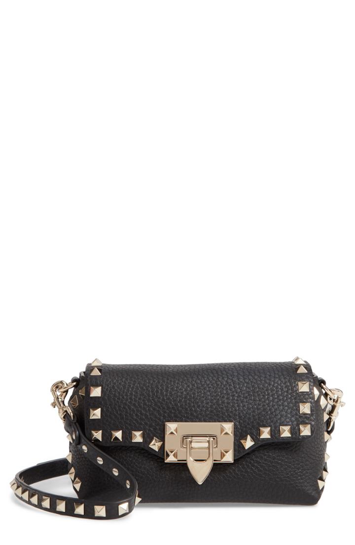Valentino Garavani Rockstud Mini Calfskin Leather Crossbody - Purple