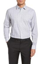 Men's Calibrate Trim Fit Butterfly Print Sport Shirt 32/33 - White
