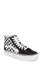 Women's Vans Ua Sk8-hi Platform Checkerboard Sneaker .5 M - Black