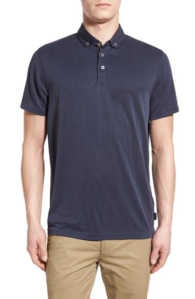 Men's Ted Baker London 'missow' Modern Trim Fit Pique Polo (l) - Blue