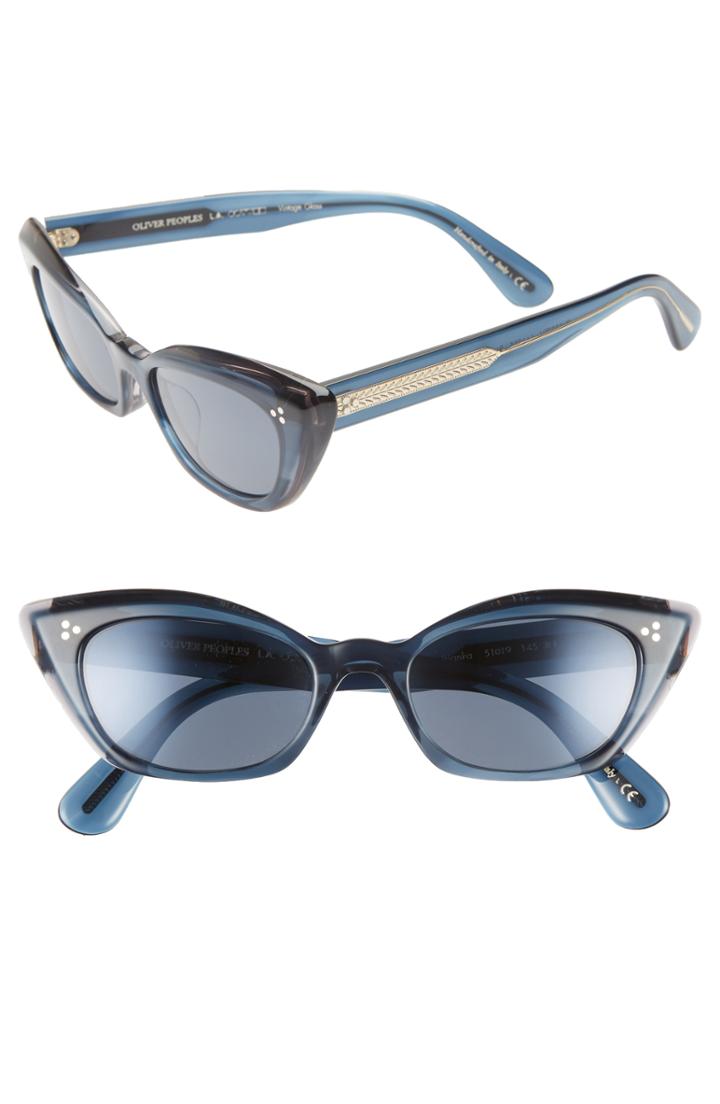 Women's Oliver Peoples Bianka 51mm Cat Eye Sunglasses - Indigo Tortoise