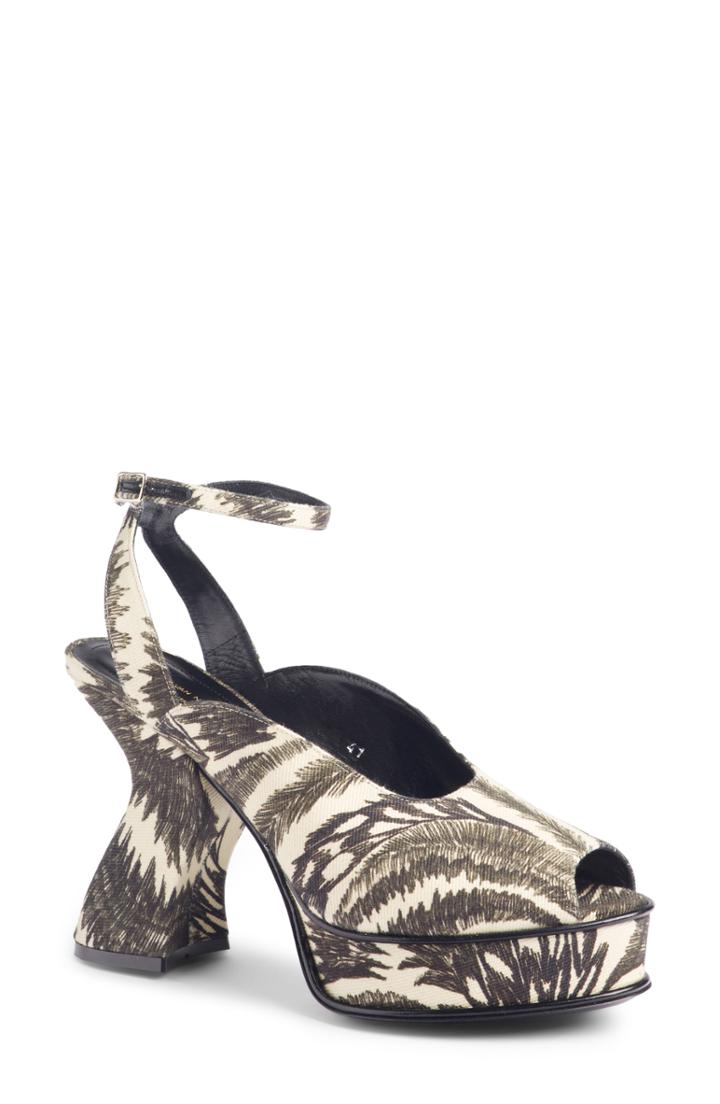 Women's Dries Van Noten Wave Heel Platform Sandal Us / 41eu - Black