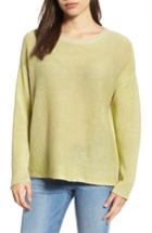 Women's Eileen Fisher Boxy Organic Linen Sweater - Green