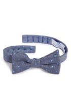 Men's Southern Tide Bethany Dot Cotton & Silk Bow Tie, Size - Blue