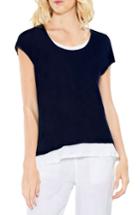 Women's Two By Vince Camuto Colorblocked Linen Top, Size - Blue
