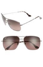 Women's Maui Jim Cook Pines 63mm Polarized Titanium Aviator Sunglasses - Rose Gold/ Maui Rose