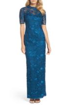 Women's Adrianna Papell Guipure Lace Column Gown - Blue