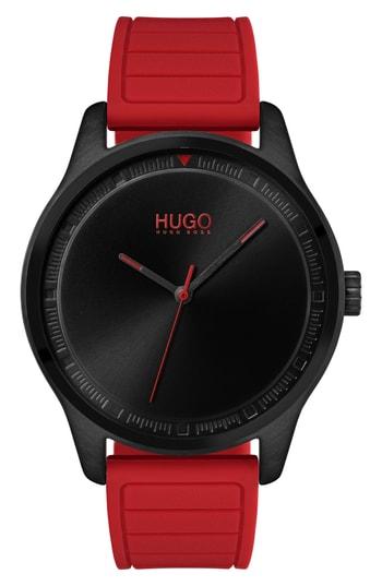 Men's Boss Silicone Strap Watch, 42mm