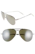 Women's Electric 'av1 Xl' 62mm Aviator Sunglasses - Platinum/ Grey/ Silver Chrome