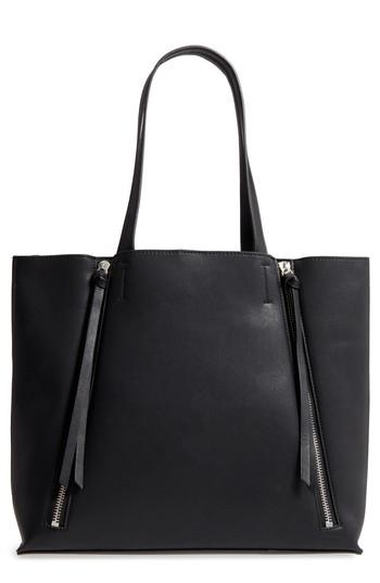 Chelsea28 Leigh Faux Leather Tote & Zip Pouch - Black