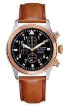Men's Jack Mason Aviation Leather Strap Chronograph Watch