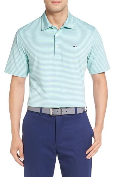 Men's Vineyard Vines 'kennedy' Stripe Golf Polo - Green