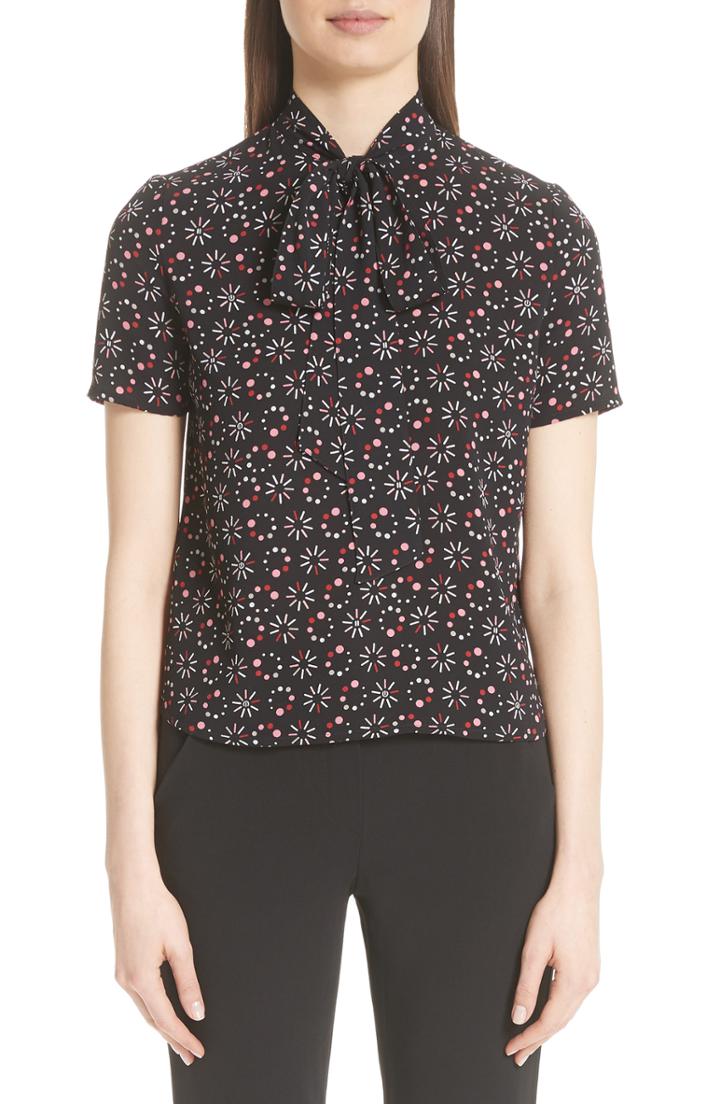 Women's Emporio Armani Floral Print Blouse Us / 44 It - Black