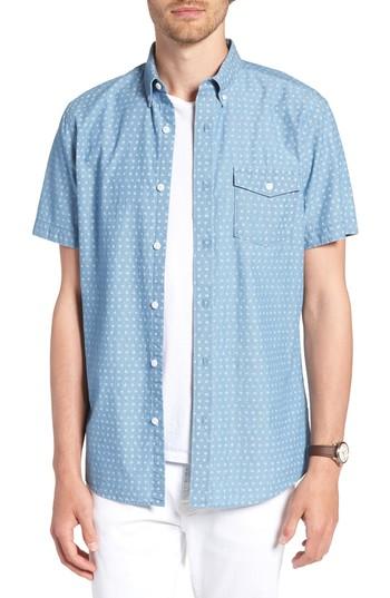 Men's 1901 Ivy Trim Fit Dot Sport Shirt - Blue