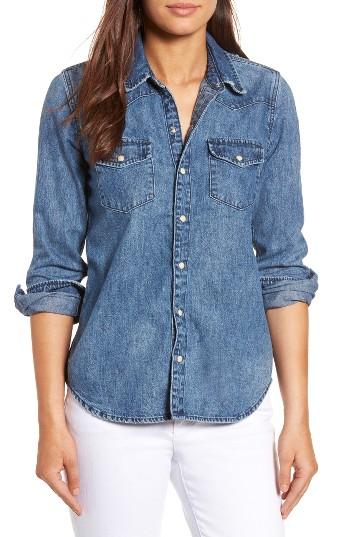 Women's Lucky Brand Classic Western Shirt - Blue