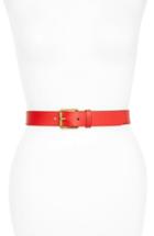 Women's Gucci Horsebit Calfskin Leather Belt 0 - Red