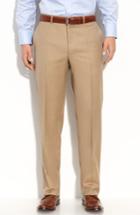 Men's Canali Flat Front Wool Trousers R Eu - Beige
