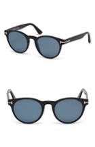 Men's Tom Ford Palmer 51mm Polarized Sunglasses - Shiny Black / Blue