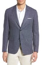 Men's John W. Nordstrom Traditional Fit Melange Wool & Linen Sport Coat S - Blue
