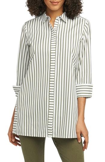 Women's Foxcroft Wanda Stripe Tunic Shirt - Green
