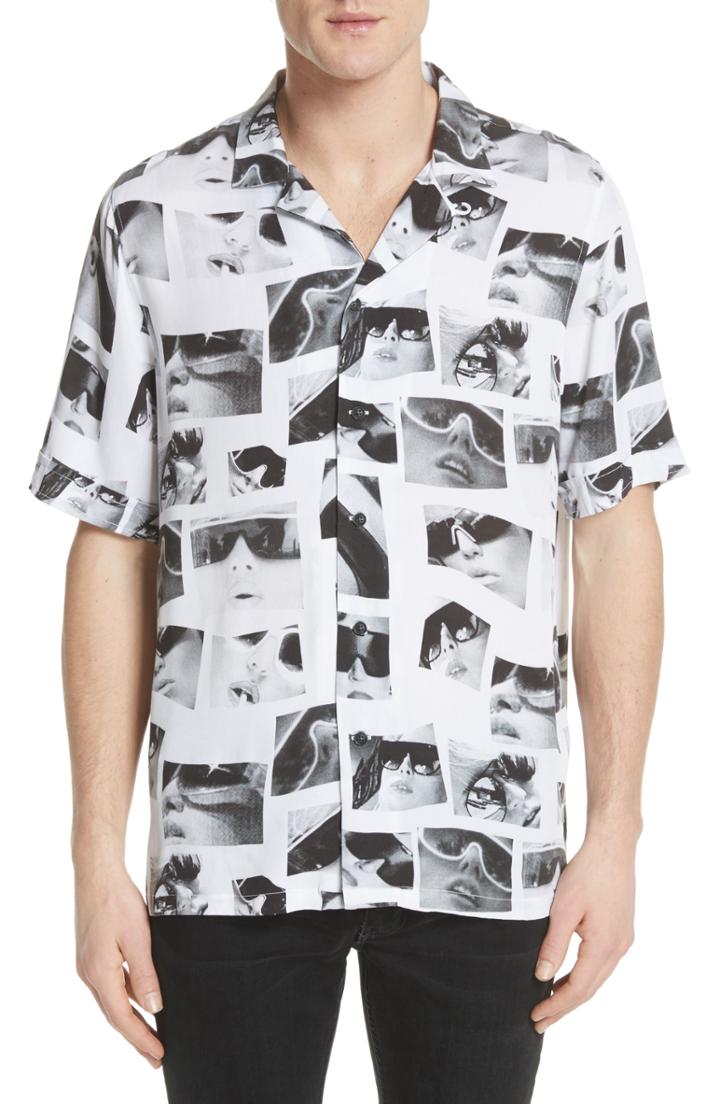 Men's Ksubi Sedation Eyes Print Camp Shirt