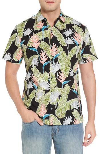 Men's Tori Richard Sunbird Classic Fit Print Sport Shirt - Black