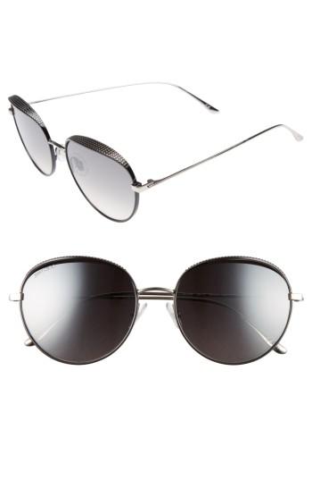 Women's Jimmy Choo Ello 56mm Round Sunglasses - Black/ Palladium