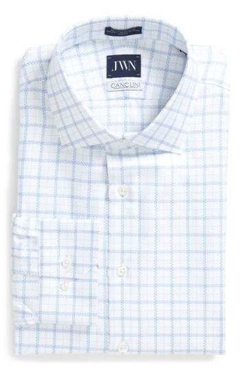 Men's John W. Nordstrom Trim Fit Windowpane Dress Shirt