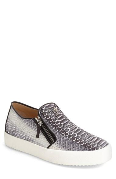 Men's Giuseppe Zanotti Embossed Side Zip Sneaker