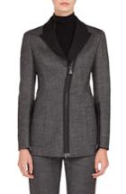 Women's Akris Asymmetrical Zip Double Face Tweed Jacket - Black