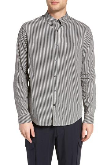 Men's Vince Bar Stripe Sport Shirt - Black