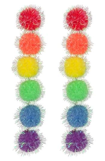 Women's Dadybones Rainbow Puff Drop Earrings