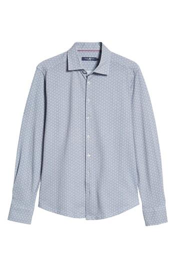 Men's Stone Rose Trim Fit Knit Sport Shirt - White