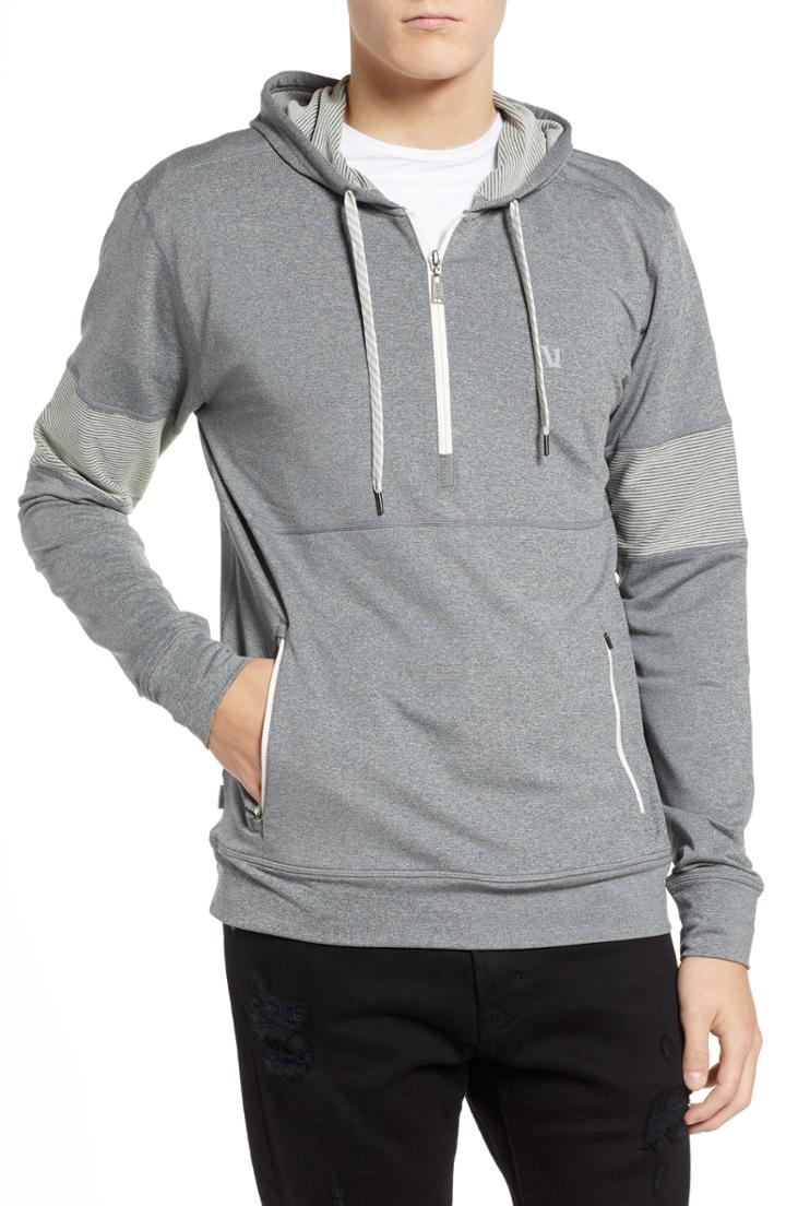 Men's Vuori Zion Half Zip Pullover Hoodie - Grey