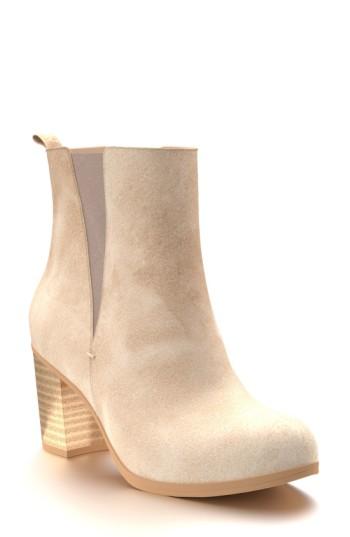 Women's Shoes Of Prey Block Heel Chelsea Boot .5 A - Beige
