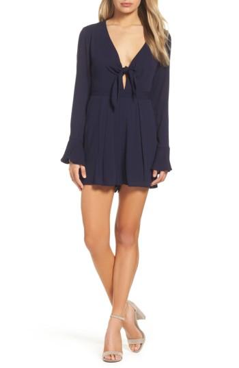 Women's Nsr Bell Sleeve Romper - Blue
