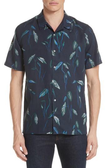 Men's Ps Paul Smith Botanical Print Shirt - Blue