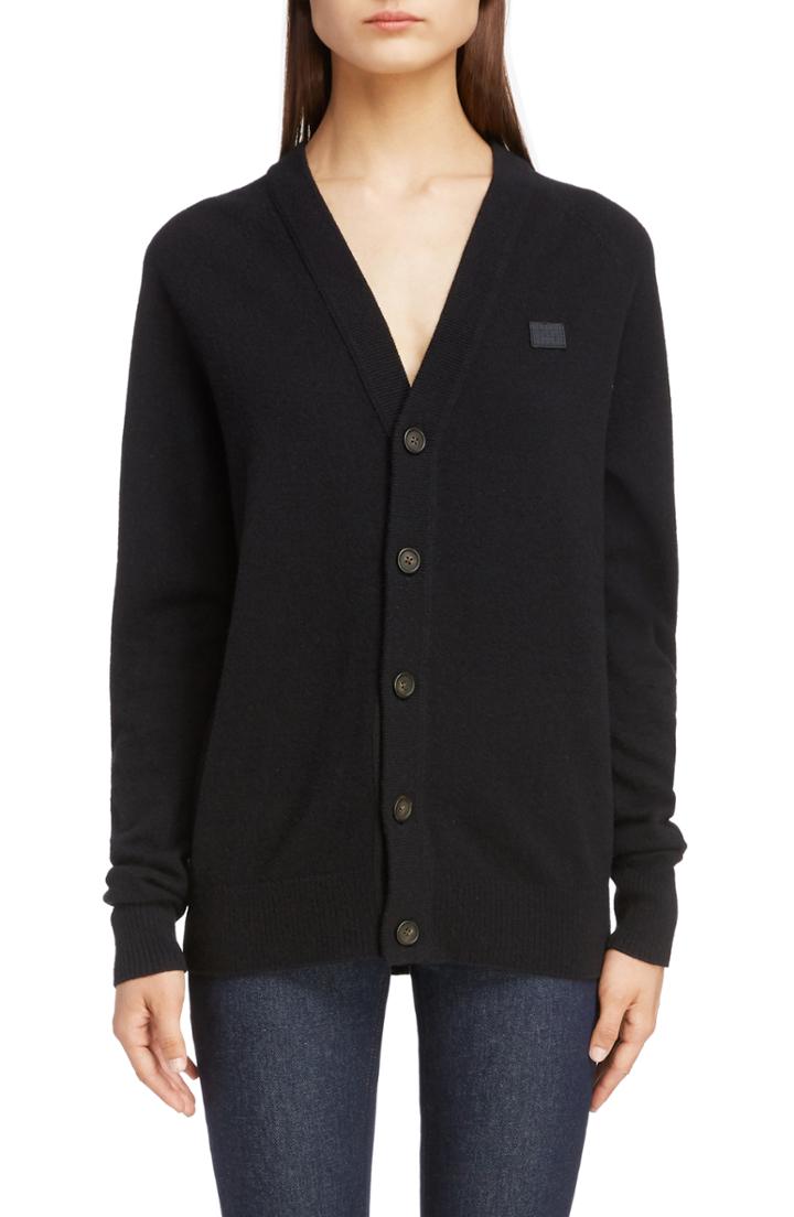 Women's Acne Studios Neve Wool Cardigan - Black