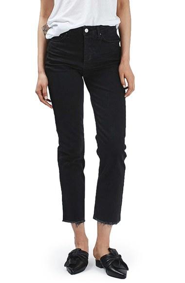 Women's Topshop Raw Hem Straight Leg Jeans