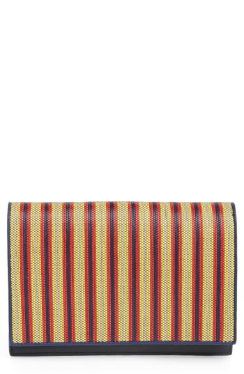 Diane Von Furstenberg Large Raffia Flap Pouch - Red
