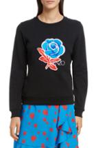 Women's Kenzo Floral Embroidered Sweatshirt, Size - Black