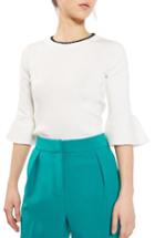 Women's Topshop Scallop Neck Fluted Sweater