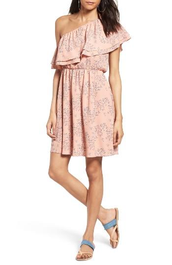 Women's Lush Ruffle One-shoulder Dress - Pink