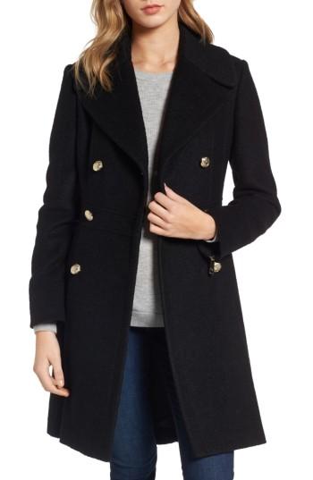 Women's Guess Double Breasted Wool Blend Coat